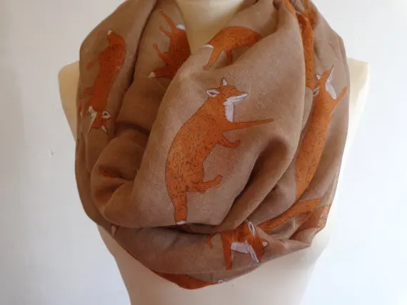 Новинка 2019 модный шарф с рисунком лисы и знака бесконечности маленькие шарфы в