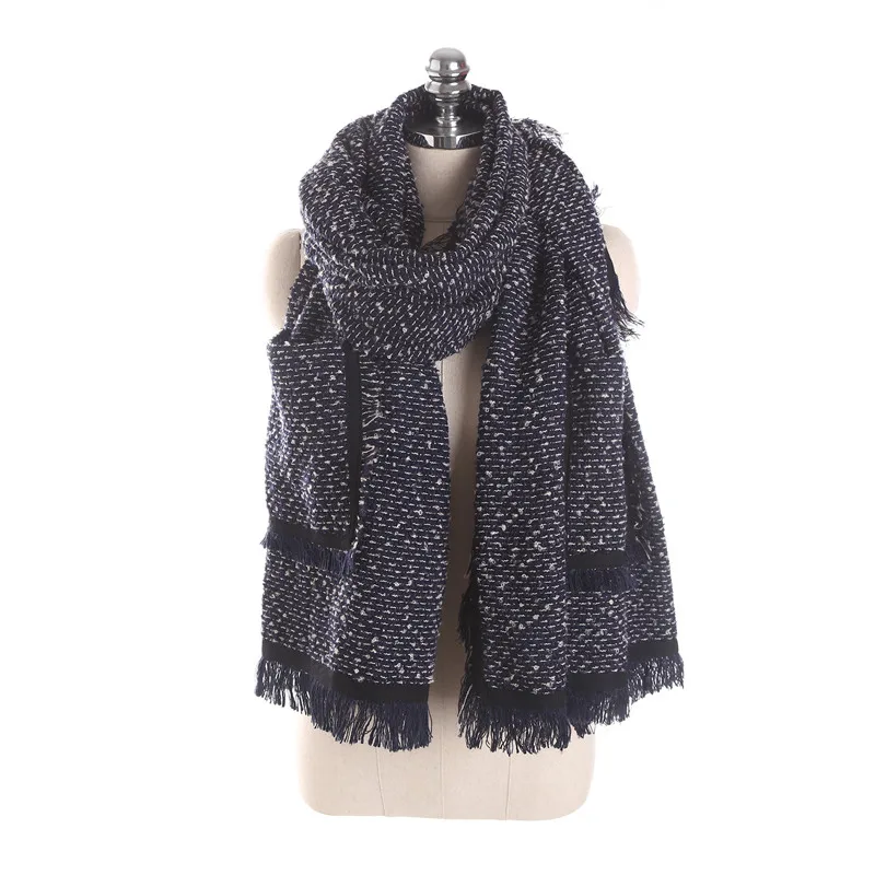 

LaMaxPa New Design Winter Scarf For Women/Ladies Wool Pashmina Shawls With Pocket Tassel Long Coat and Warps Vintage Foulard