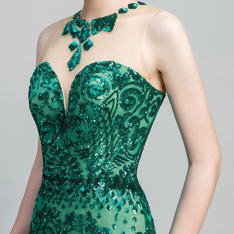 Женское вечернее платье Forevergracedress зеленое длинное формальное без рукавов с