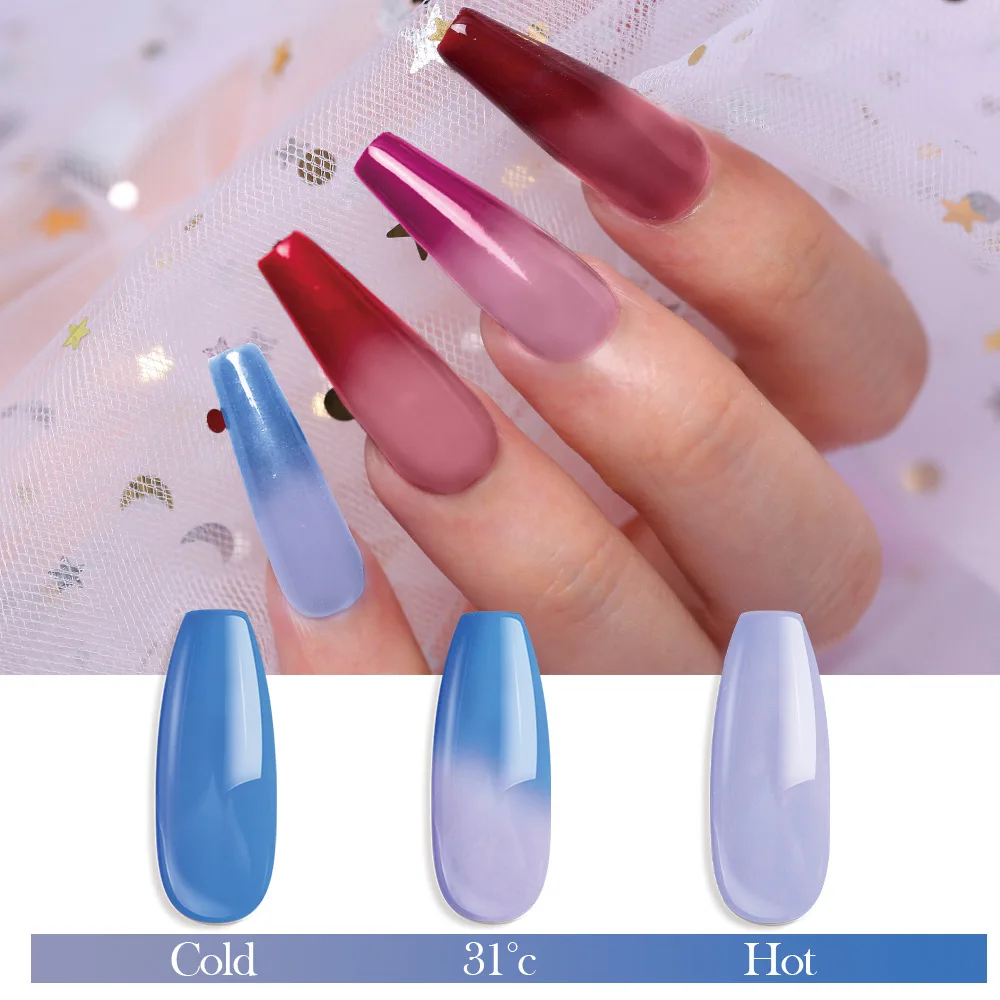 Тепловая пудра для ногтей Azure Beauty матовый эффект градиентный лак натуральный