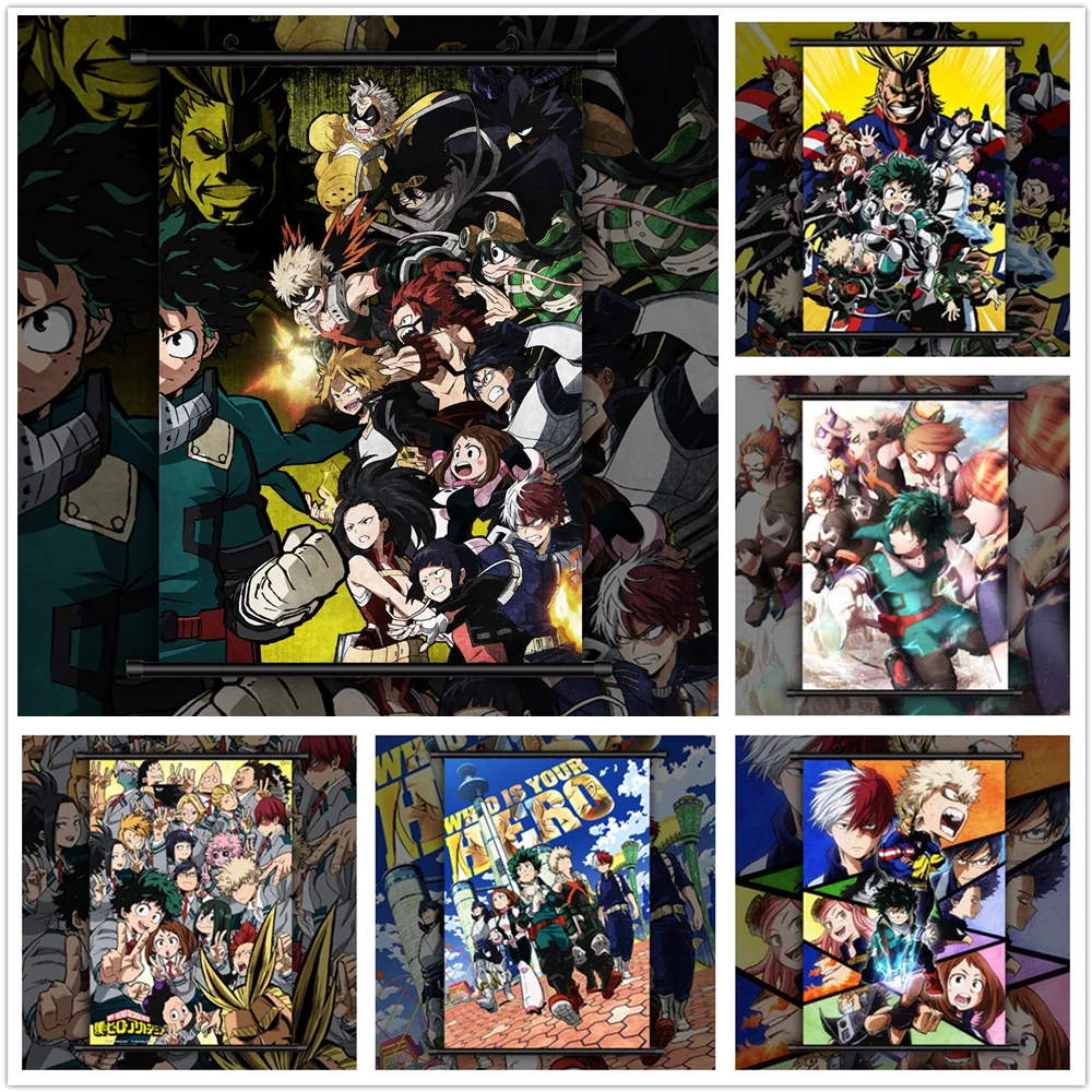 

Boku no My Hero Academia Bakugou Midoriya Shoto Anime manga wall Poster Scroll I