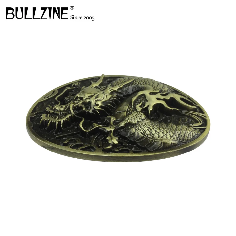 Оптовая продажа пряжка для ремня Bullzine с 3D драконом в ковбойском стиле подарок