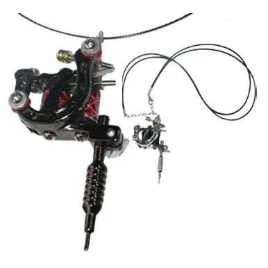 Удача 7 Черный Золотой Серебряный Мини тату машина кулон пистолет подарок