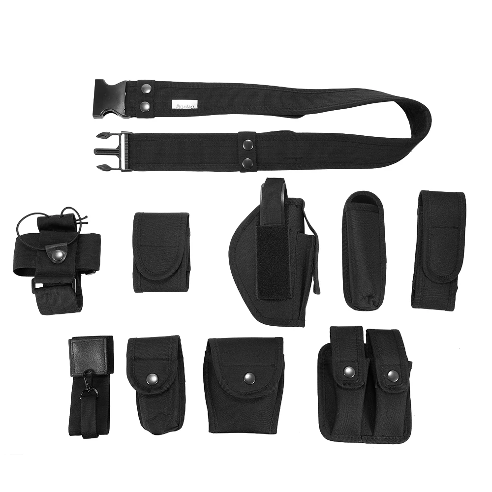 Lixada Tactical Police Security Guard Equipment Duty Utility Kit Belt with Pouches System Holster Outdoor Training Black | Спорт и