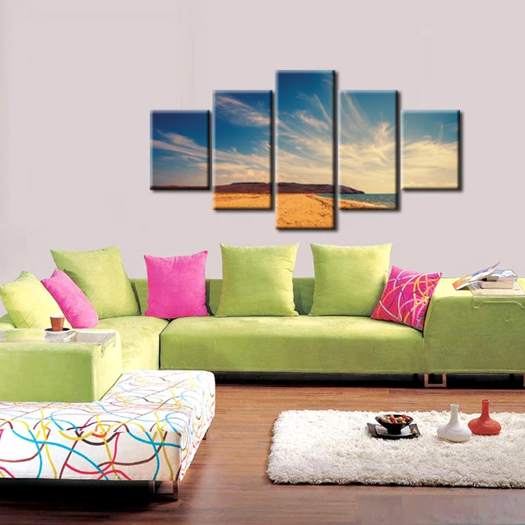 5 Панель настенные картины HD принты холст волны на пляже закате Картины морской