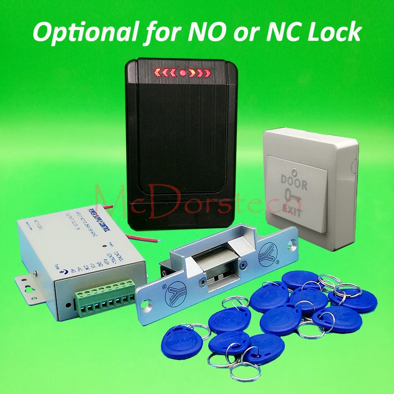 

DIY 125khz Rfid waterproof No keypad Door Access Control System Kit Set with yli No or Nc Electric Strike Lock System