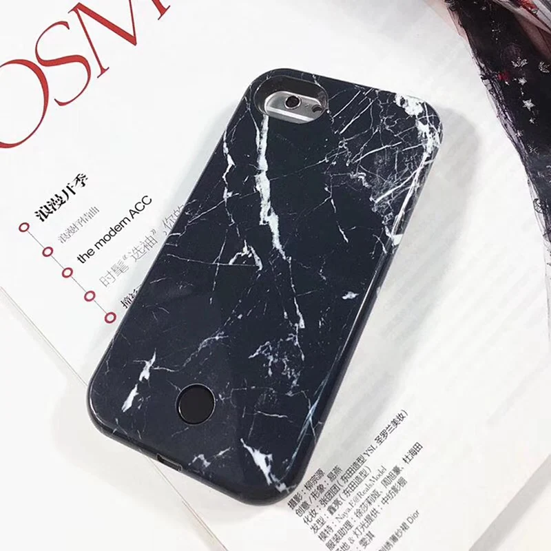 Высококачественный чехол для телефона с мраморной подсветкой iphone 6 6s 7 8 желтыми