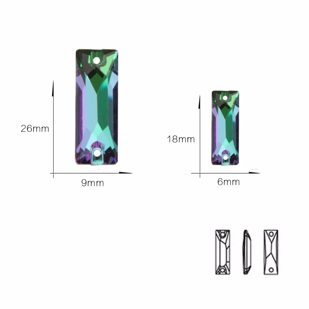 Изумруд 42 шт 18 A3255 космический багет 6x18 мм 9x26 плоские Стразы пришивные камни