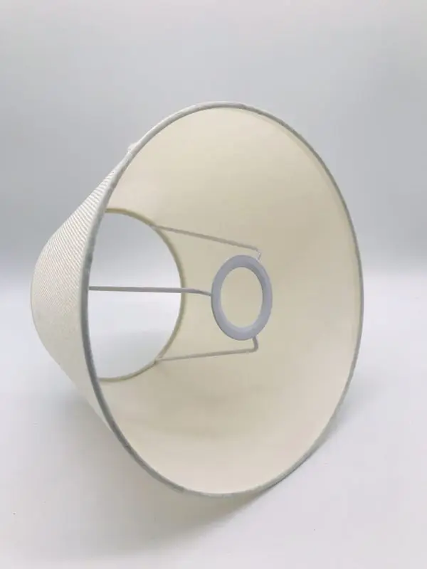 Круглый тканевый абажур E27 с бежевым абажуром скандинавский для настольной лампы