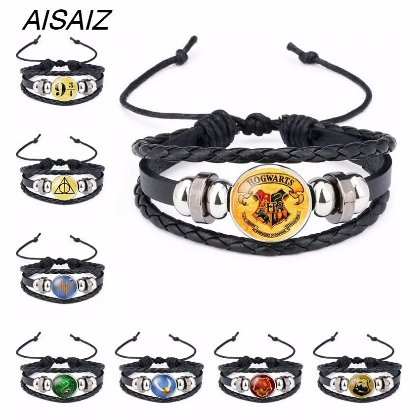 Старинные вееры Harr P Академия Магии значок Логотип Шарм Браслеты браслеты