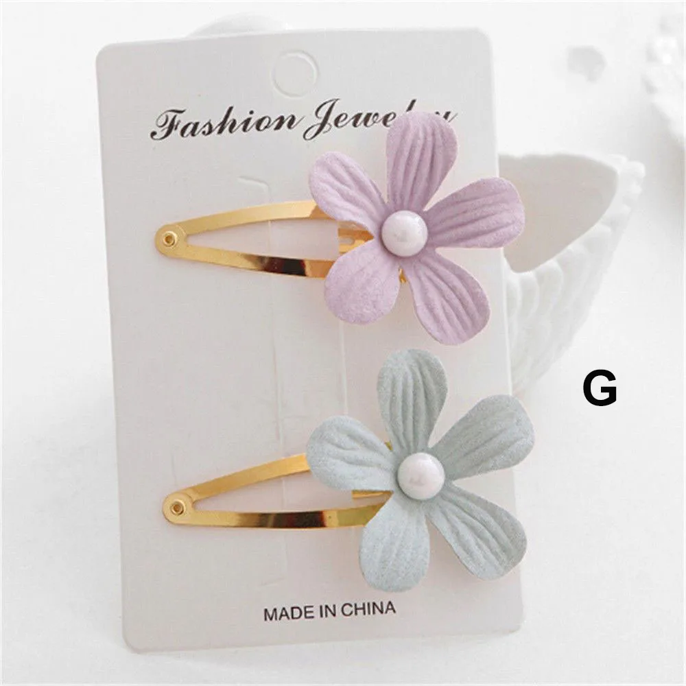 2 шт./лот милые маленькие заколки для волос с цветком сливы Детские зажимы ободки