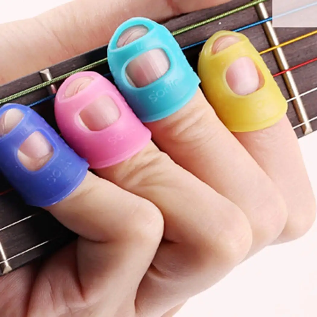 Гитарные протекторы для кончиков пальцев силикагелевые охранники Твердые бас
