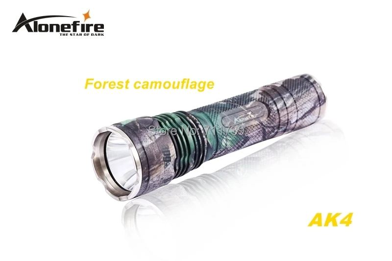 

AloneFire AK4 CREE XM-L2 LED 5 режимов HA III военный Камуфляжный твердый анодированный легкий фонарик для батареи 18650
