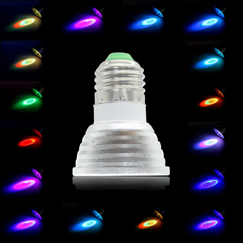 5 Вт E27 RGB светодиодный светильник 85 в 265 110 В 220 16 цветов диммируемая MR16 GU5.3 E14
