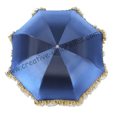 6pcs/lot colour option Ladies' violet blue UPF&gt50+ folding mini umbrella 5 times black coating Anti-UV pocket lace parasol | Дом и сад