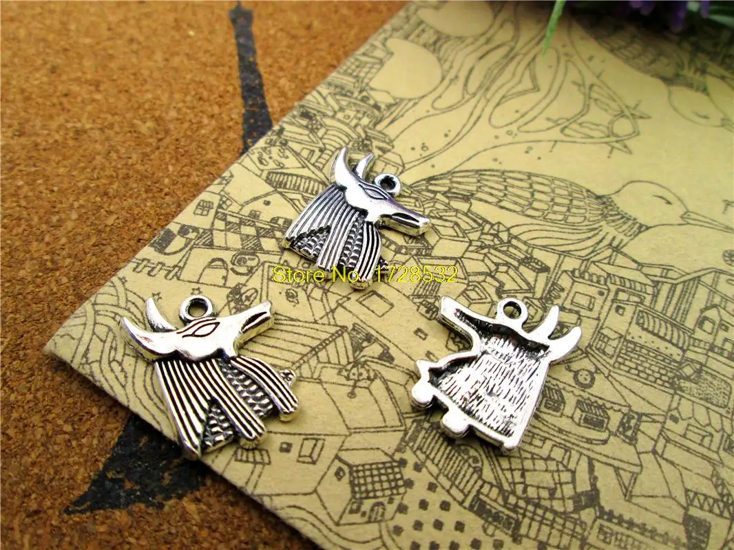

100pcs Anubis Charms Antiqued Silver Tone Anubis charm pendants 20x15mm