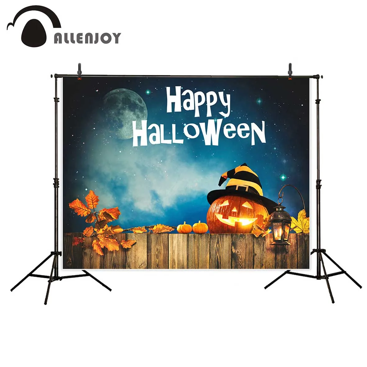 Allenjoy фон для фотосъемки деревянный фонарь листья Счастливый Хэллоуин