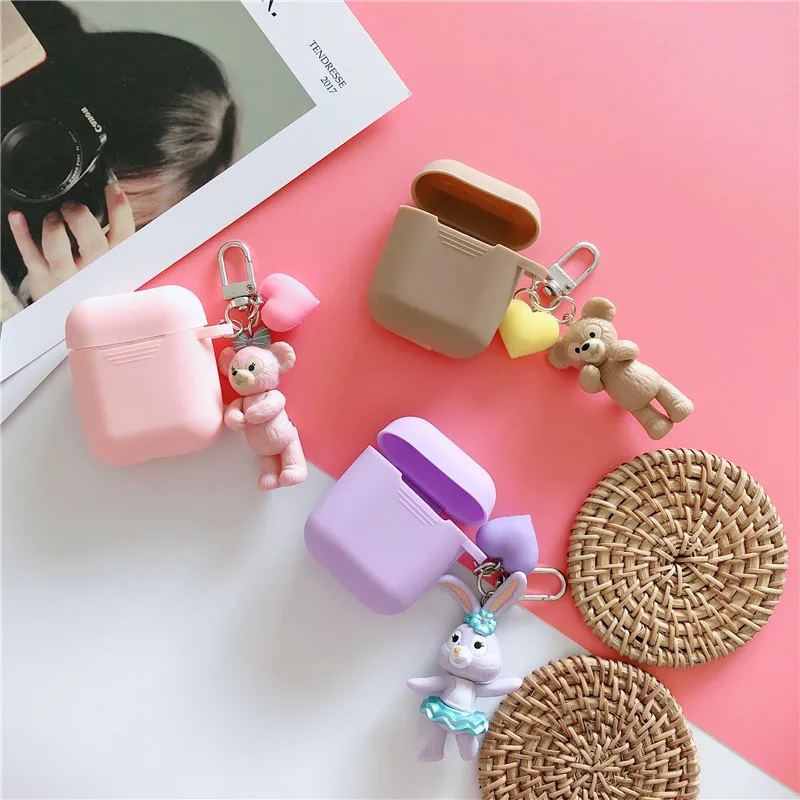 Милые Мультяшные медведи Duffy и shelliemay StellaLou подвесные чехлы для наушников для Apple Airpods 1 2 силиконовый защитный чехол для наушников