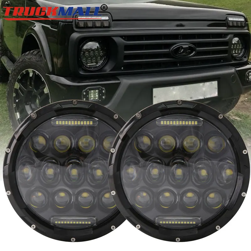 DRL светодиодный светильник s для Lada 4x4 urban Niva suzuki samurai 7 дюймов налобный фонарь с