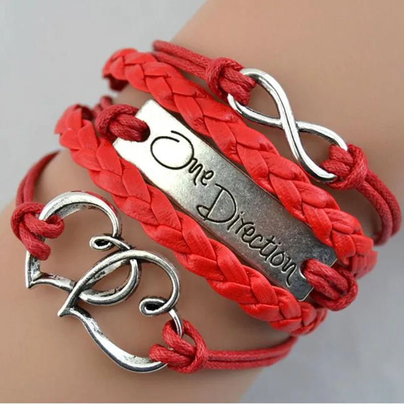 

Hot Selling Vintage multi-layer Braided Handmade Heart Bracelet Gift For Girl Bracelet Infinite