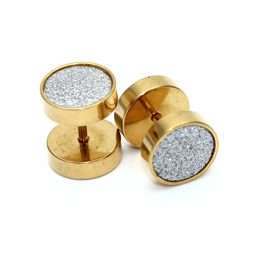 2 шт Новый Пескоструйный наждачная бумага текстура Топ серьги гвоздики