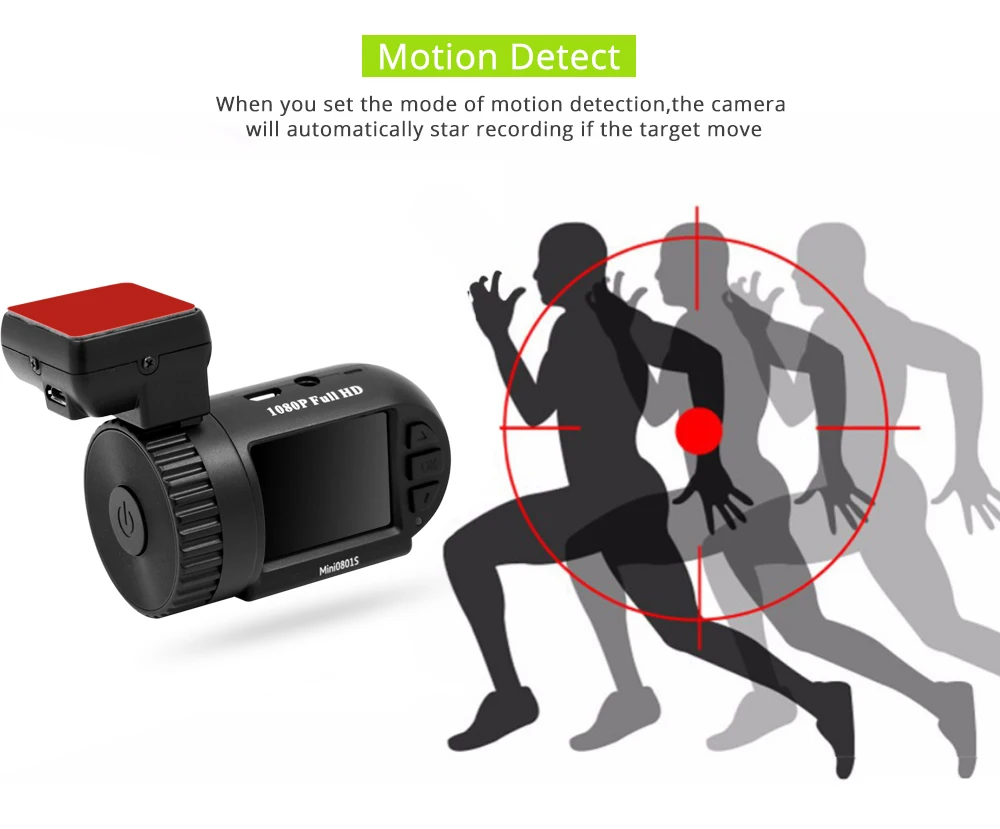 Arpenkin 0801 Upgrade Mini 0801S Car Dash Camera Super Capacitors Video Recorder Dash Cam HD 1080P G-Sensor Motion Detection DVR