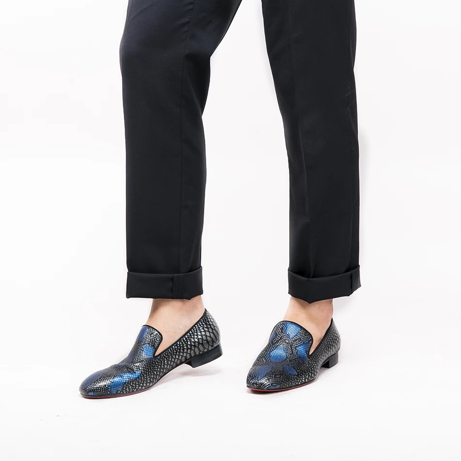 Мужские туфли ручной работы натуральная кожа тиснение под рептилию дизайнерские