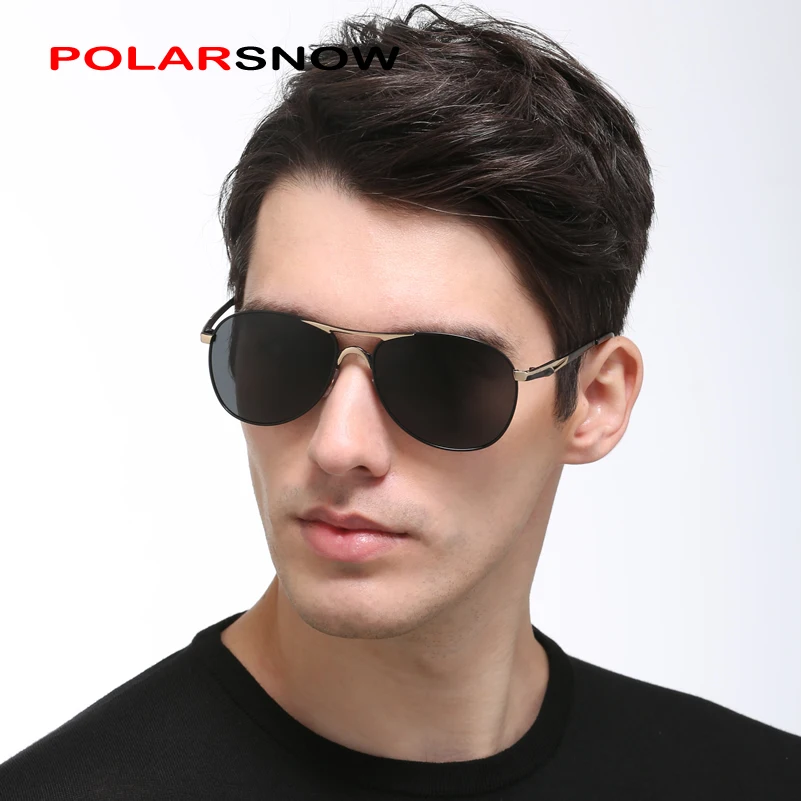 POLARSNOW поляризованные алюминиевые солнцезащитные очки Magesium для мужчин, фирменный дизайн, высокое качество, Классические солнцезащитные очки для вождения P8561