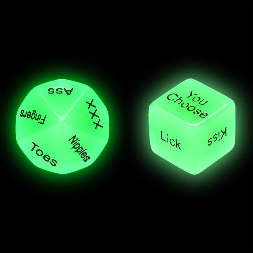 2 шт. Эротические Кости Фетиш кубик любви Красивая светящаяся осанка играть кости