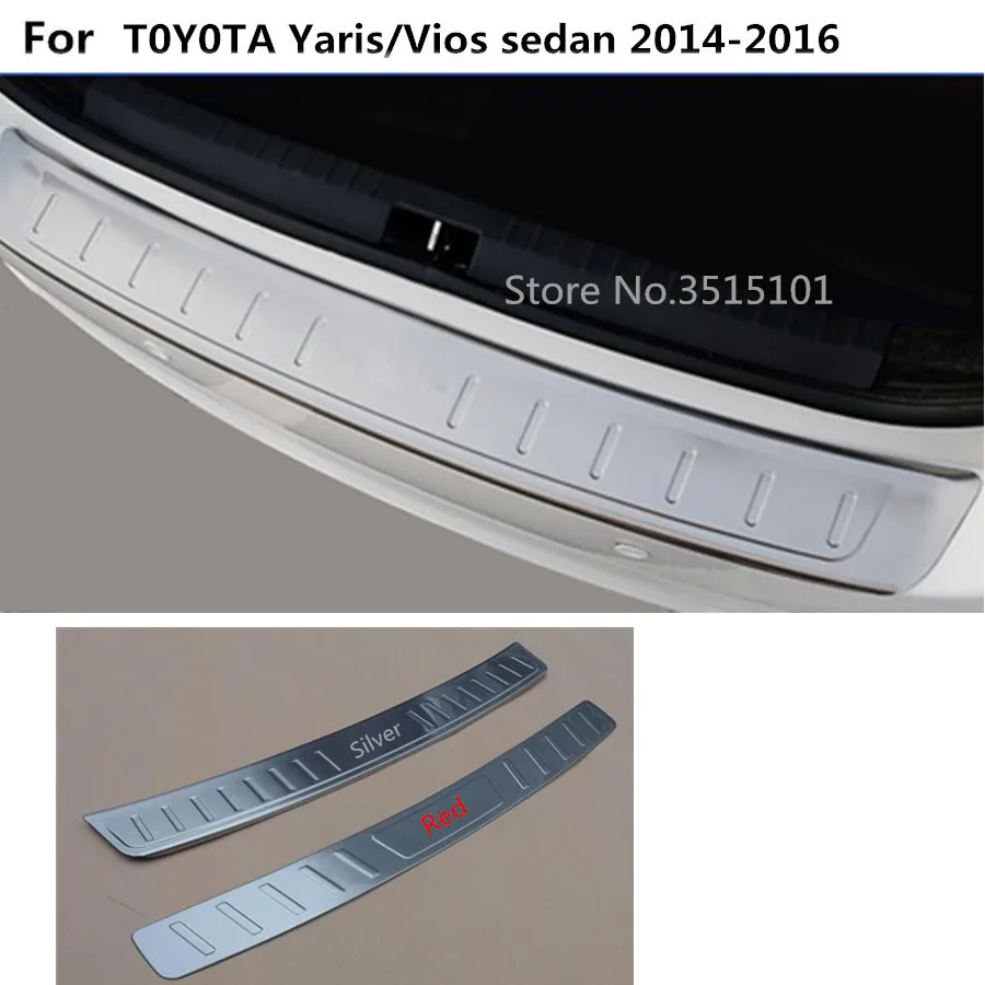 

car styling external rear bumper Protect trunk trim cover Stainless Steel plate pedal For Toyota Vios/Yaris sedan 2014 2015 2016