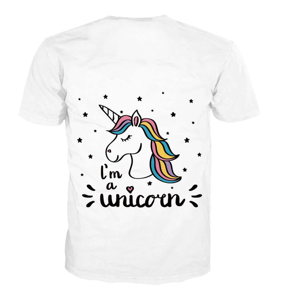 Новинка Модная белая хлопковая Футболка 2019 с коротким рукавом и принтом i am unicorn