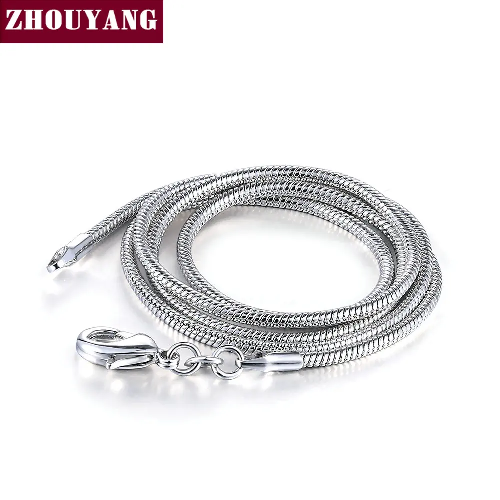 ZHOUYANG 1 мм-2 мм 16-32 дюйма серебристый цвет ожерелье цепочка змеиная кожа Заводская