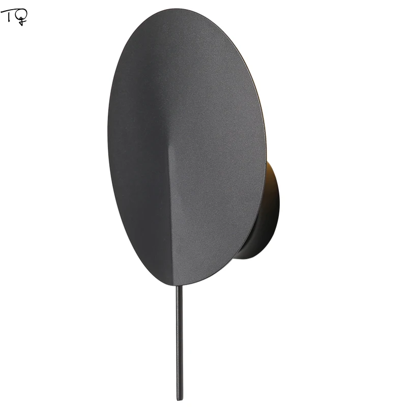

Nordic Original Design Metal Rotating Led Sconce Wall Light Black White Modern Simple Aisle Bedroom Bedside Living Room Corridor