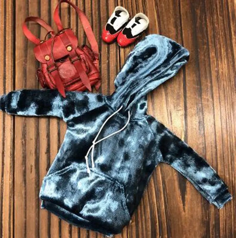 blue Модная Одежда для куклы Blyth, Спортивная толстовка с капюшоном с длинным рукавом для Azone, Momoko, OB24, Licca, Blyth, аксессуары для куклы - Цвет: blue
