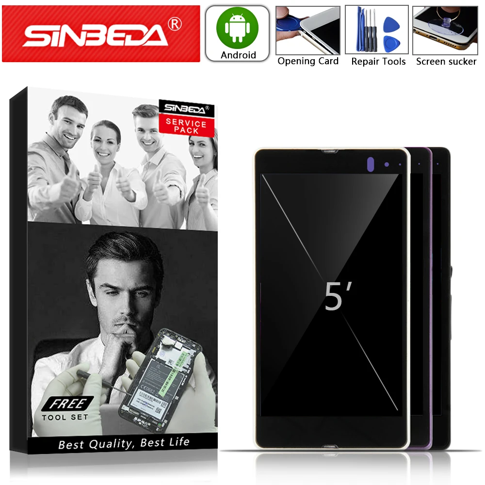 5 0 &quotоригинальный жк-дисплей для Sony Xperia Z сенсорный экран дигитайзер с рамкой L36h