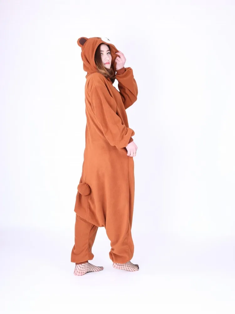 Аниме коричневый медведь Onesie взрослых животных Косплей Костюм для женщин мужчин