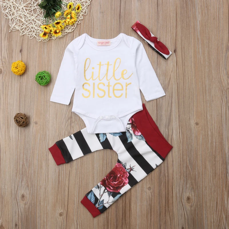 FOCUSNORM Одежда для новорожденных девочек топы с длинным рукавом комбинезон брюки
