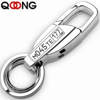 qoong 2022 new brand metal luxury men key chain keychain for men novelty trinket zinc alloy key holder ring custom lettering y09