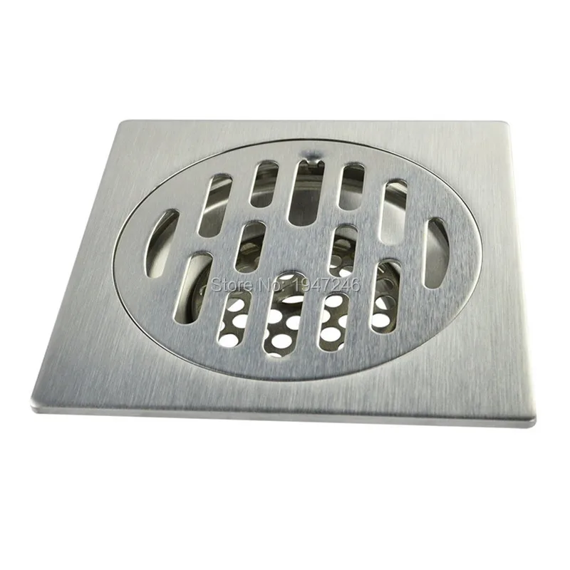 Manufacturers wholesale marketing 4'' Square Shower Floor Drain with Removable Strainer Stainless Steel Brushed finish |