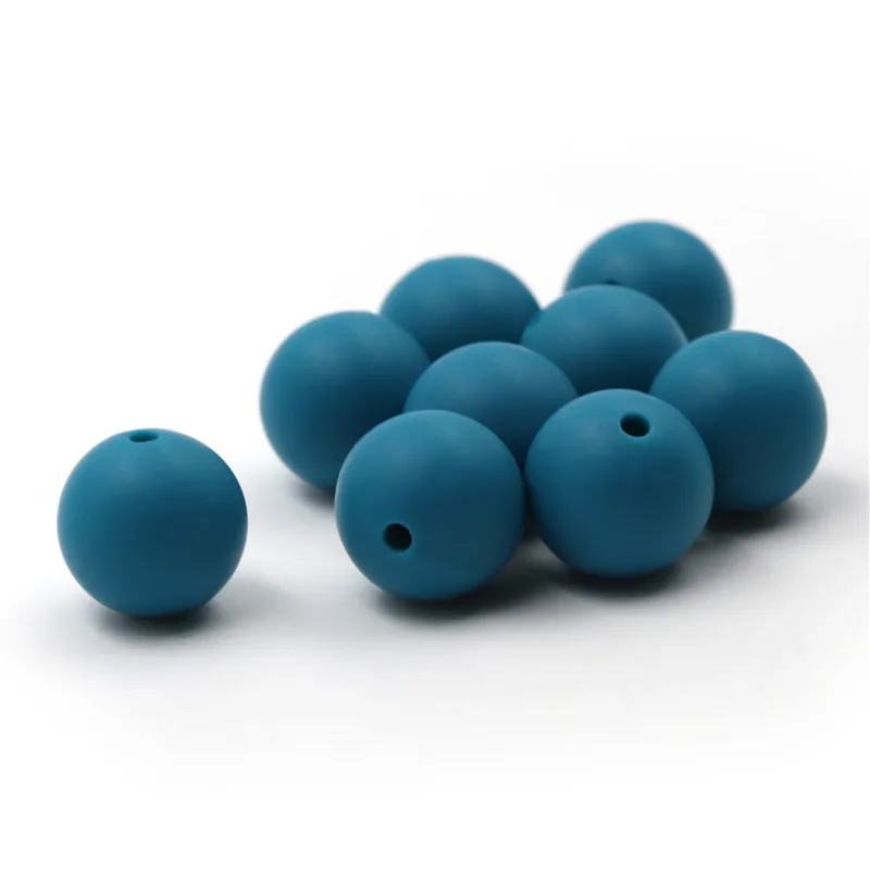 

JOJOCHEW 100pcs Biscay bay Silicone Baby Teething Beads 9mm-19mm BPA Free Round Cuentas de silicona Beads Jewelry Making