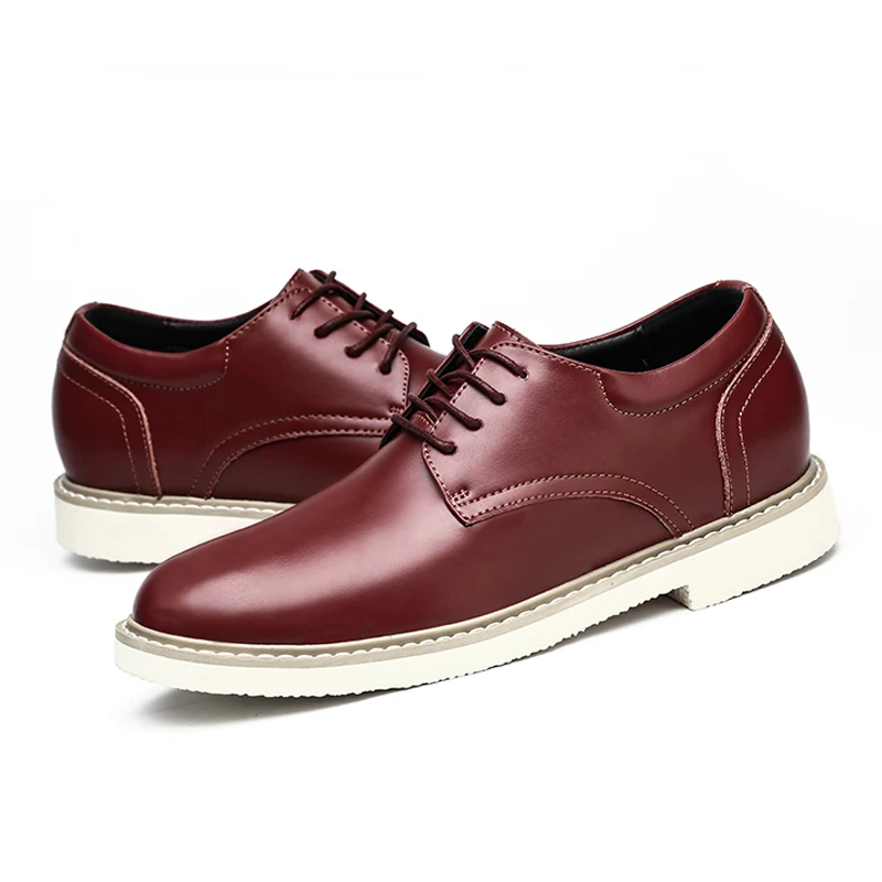 YEINSHAARS Men Elevator Shoes New Arrival Lace Up Hidden Heel Casual Genuine Leather Loafers Comfortable Height Increase | Обувь
