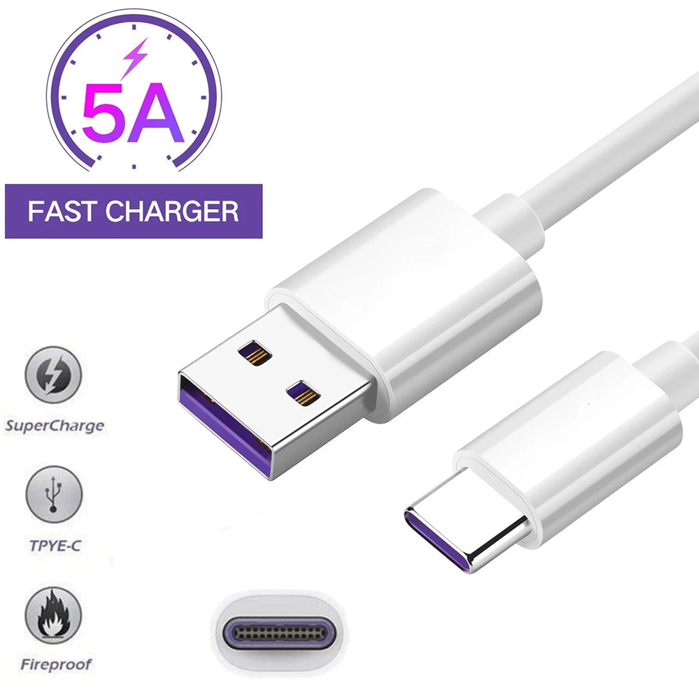 Быстрая зарядка USB C кабель 5A супер Type зарядное устройство для Huawei/Xiaomi/Samsung/LG/One plus