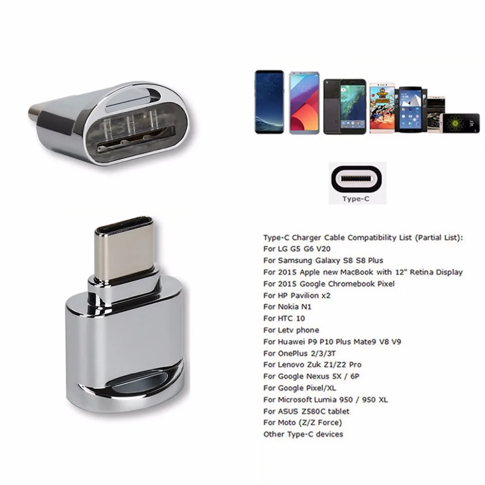 USB 3 1 Type C Micro SD TF кардридер OTG адаптер для Samsung S8 LG G6 G5 V20 Xiaomi Huawei P9 P10 Chromebook