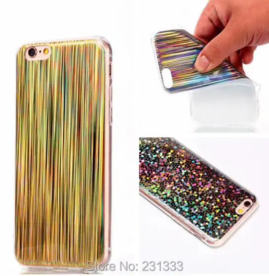 C-ku для iPhone X 8 7 плюс 7 плюс I7 6 6S iPhoneX Лазерный луч Алмазный блеск Мягкий TPU Чехол с пайетками Обложка Кожа Цветной Роскошь 100шт на.