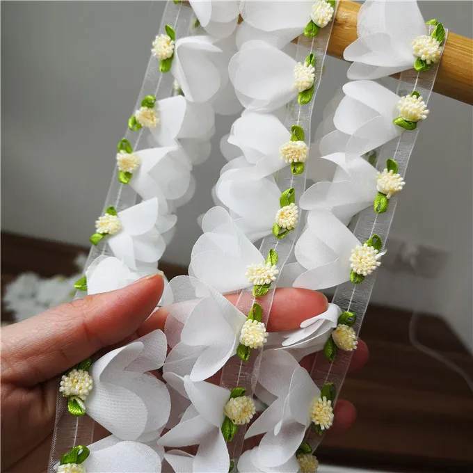 10 м/Diy ручной работы оригинальный Hanfu древний Тан костюм белый шифон Фея цветок
