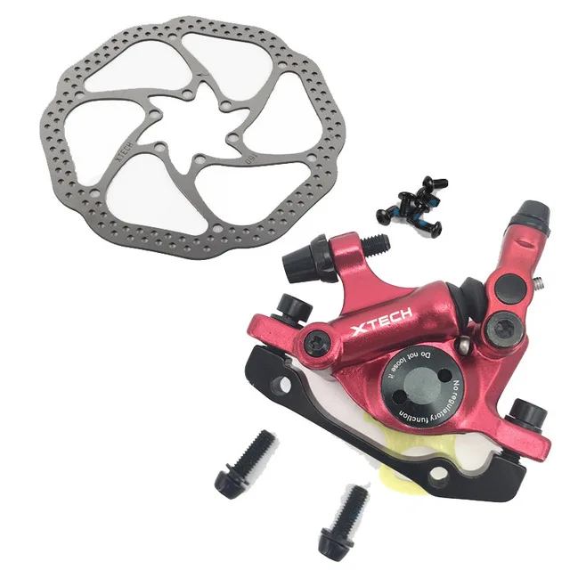 red front w rotor Zoom HB-100 MTB велосипед тормоза HB100 велосипед электрический велосипед тормоза суппорт с роторами части велосипеда гидравлический поршень двухсторонний тормоз - Цвет: red front w rotor