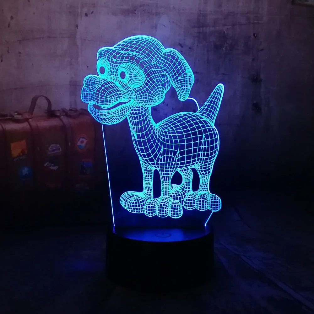 3D милый собачий Щенячий патруль светодиодный Lampara RC Ночник настольный светильник