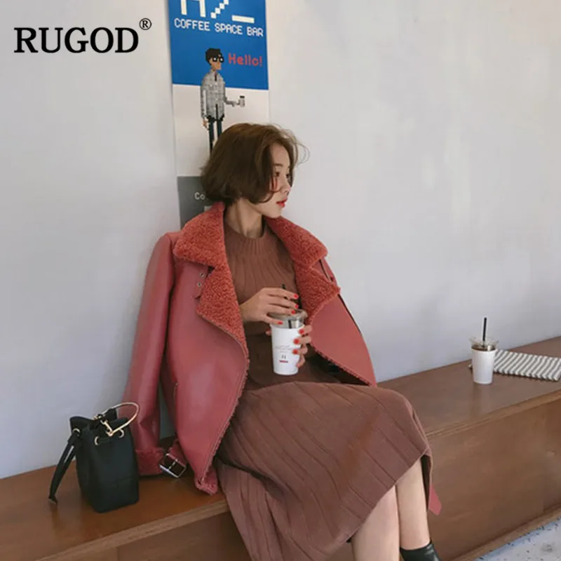 Женское винтажное платье-свитер RUGOD однотонное мягкое трикотажное с длинным