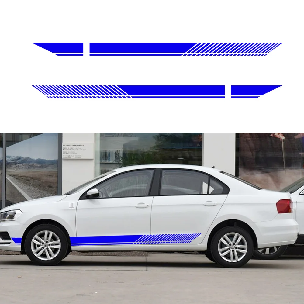 Универсальные наклейки на боковую юбку для автомобиля полосатые корпус