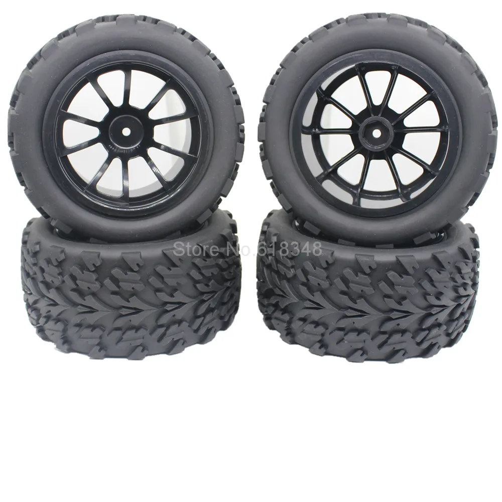 4x RC грузовые шины губка и колеса обода вставляется для 1/10 HSP Himoto Redcat AMAX Exceed HPI Off Road